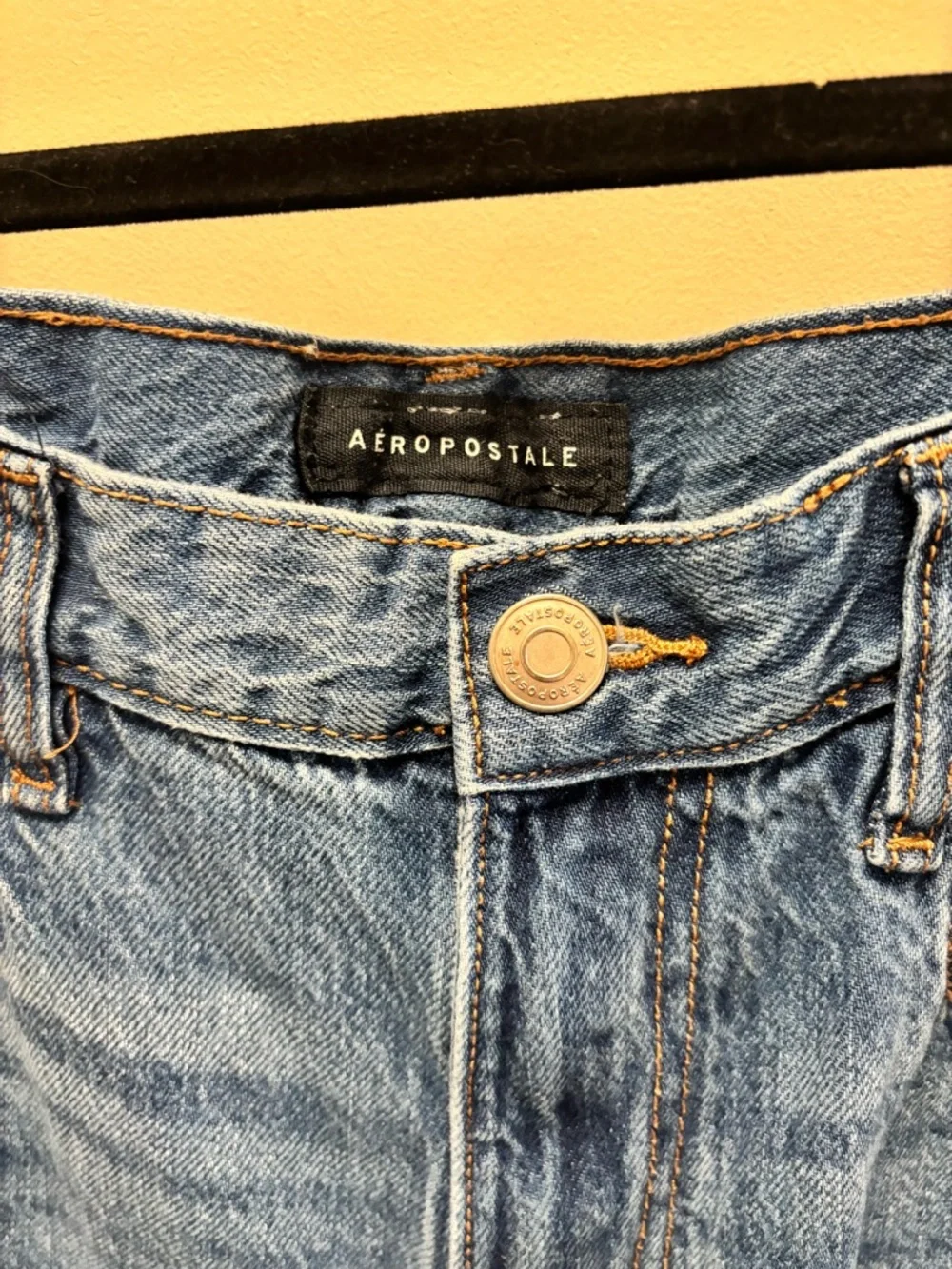 Aeropostale Distressed Wide-Leg Blue Denim Jeans 100% cotton - Picture 2 of 5